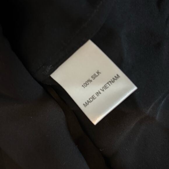 NWT Zoa New York Anthro Black Sleeveless Drape Neck Silk Blouse Top S - Picture 6 of 8